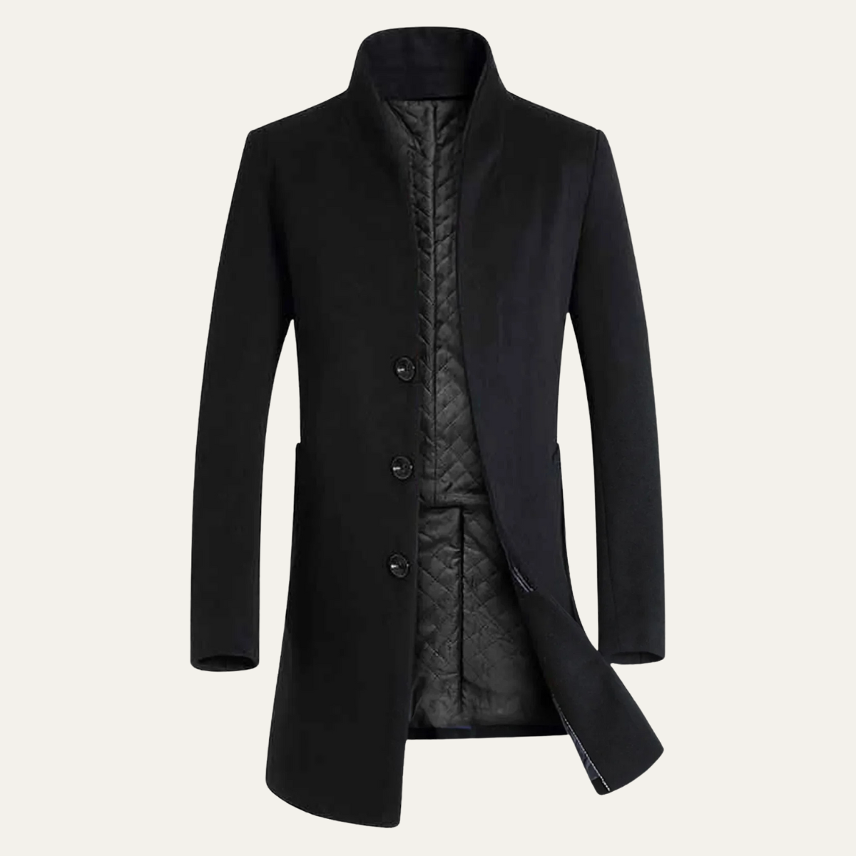 The Collingwood Men's Elegant Wool Blend Single Breasted Winter Trench Coat