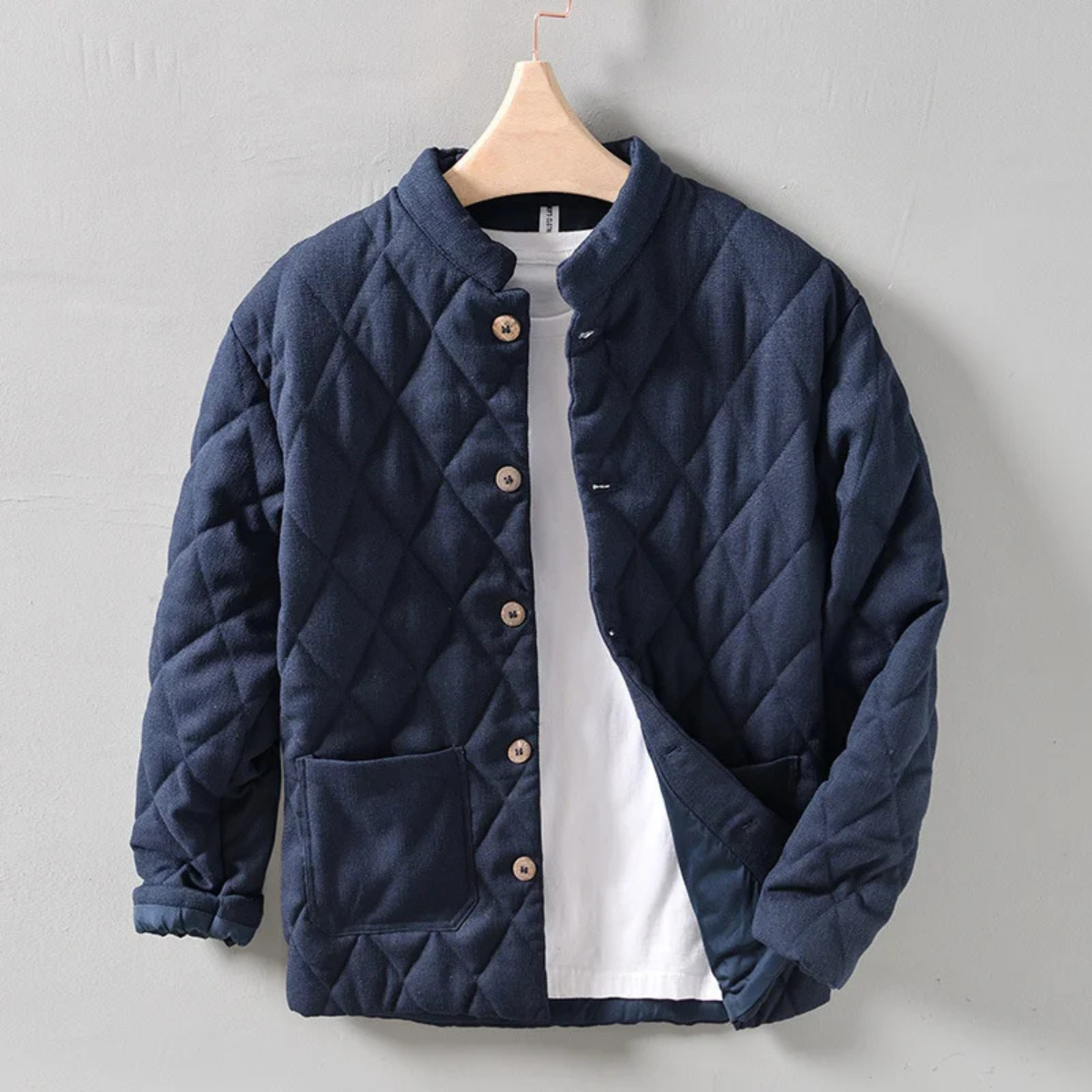 The Richmond Hill Men’s Vintage Quilted Padded Stand Collar Jacket