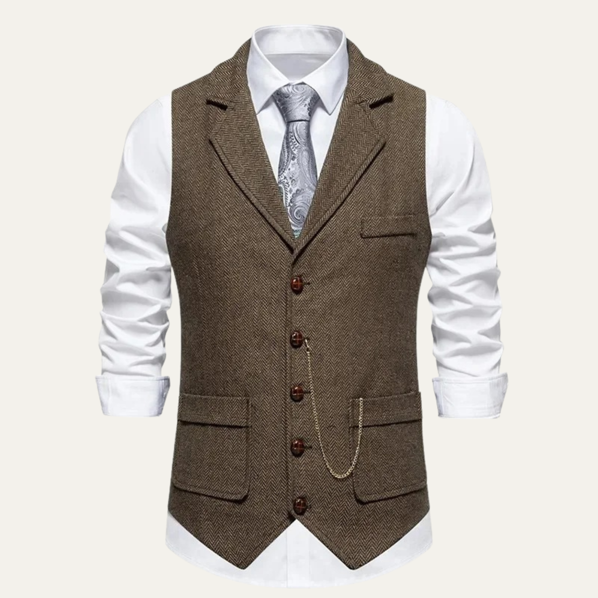 The Wallingford Men's Classic Tweed Suit Gilet