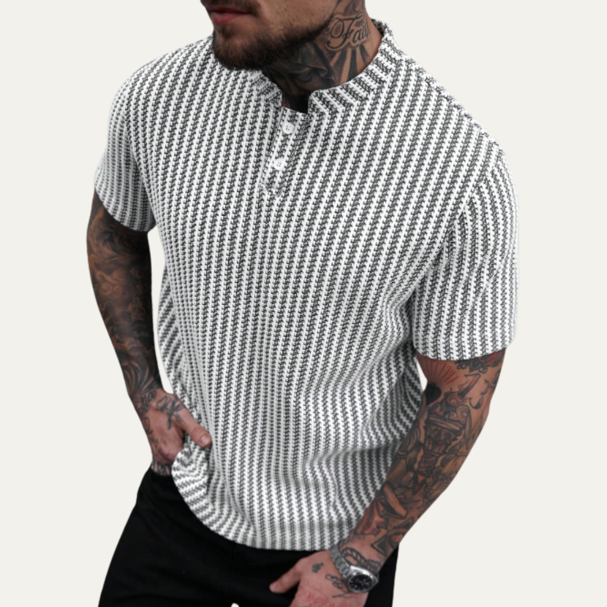 The Windlawn Men’s Casual Textured Summer Polo Shirt