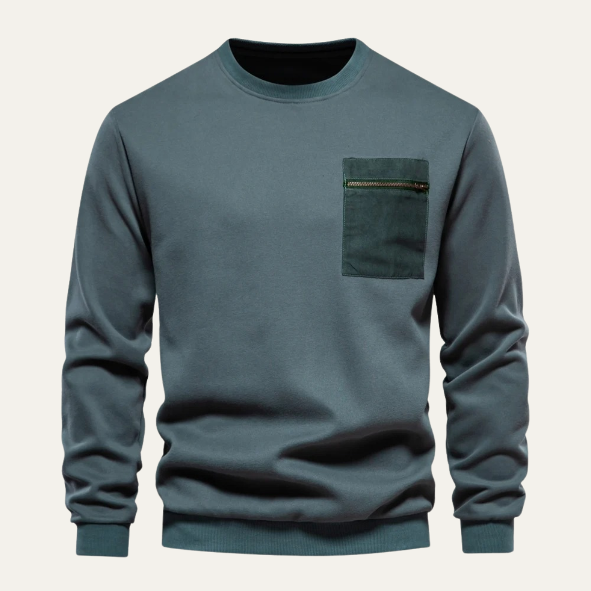 The Glasgow Men’s Casual Crew Neck Sweater with Chest Pocket