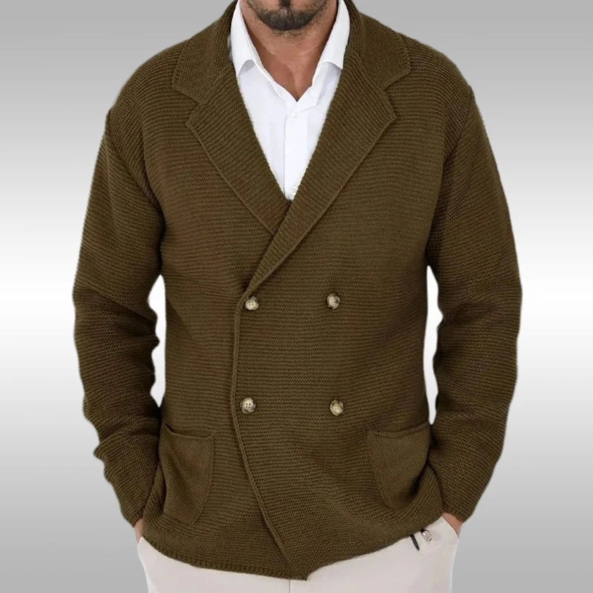 The Pisa Men’s Smart Casual Double Breasted Knit Cardigan