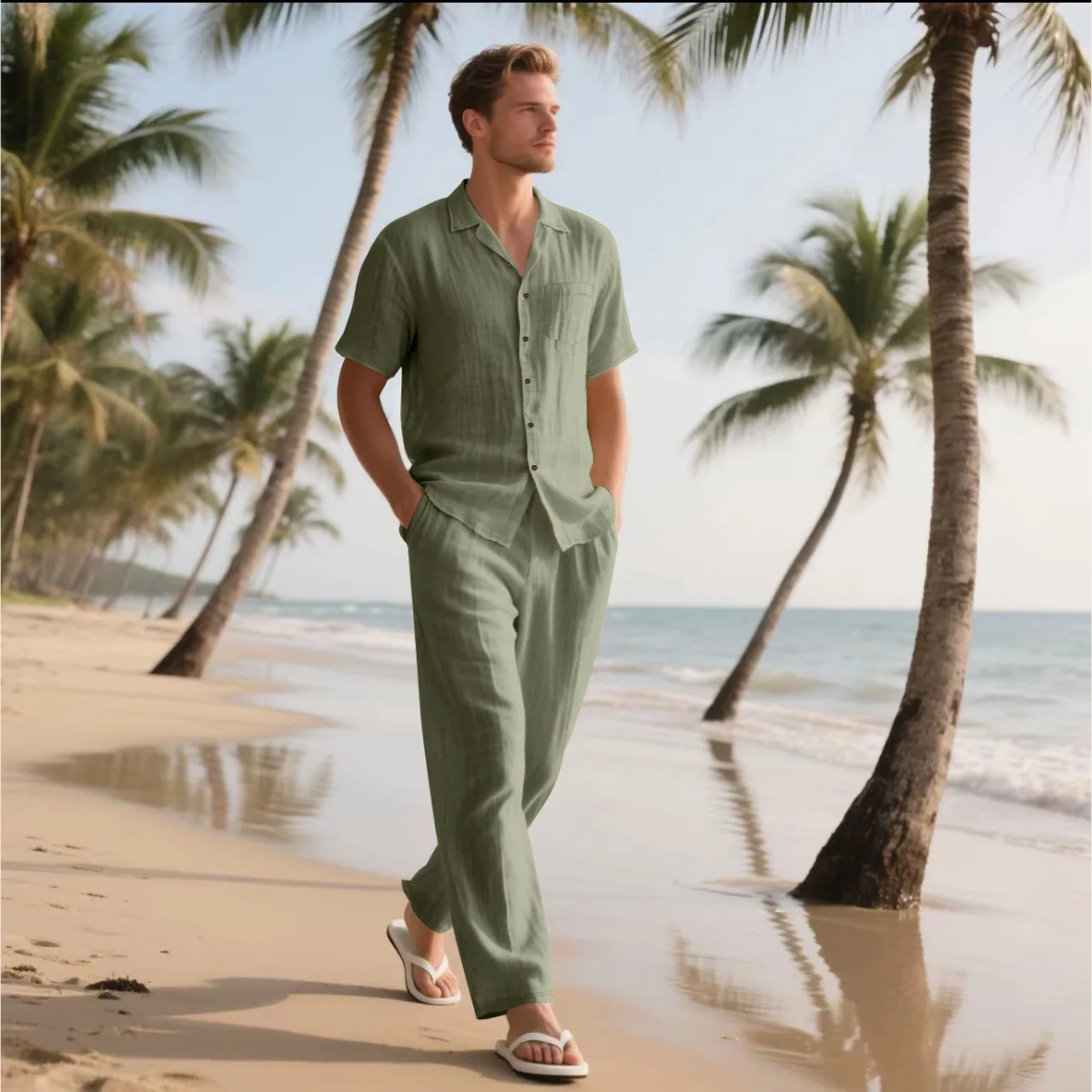 The Silvercrest Men's Lightweight Casual Two Piece – Set Shirt & Pants
