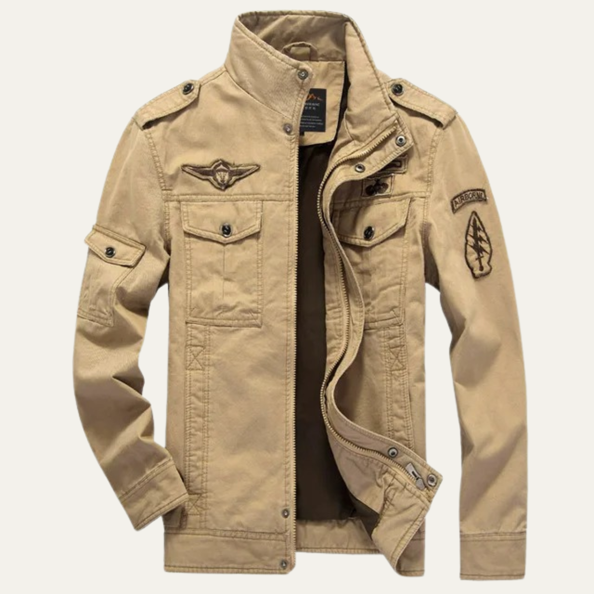 The Capri Men’s Military Stand Collar Cargo Jacket