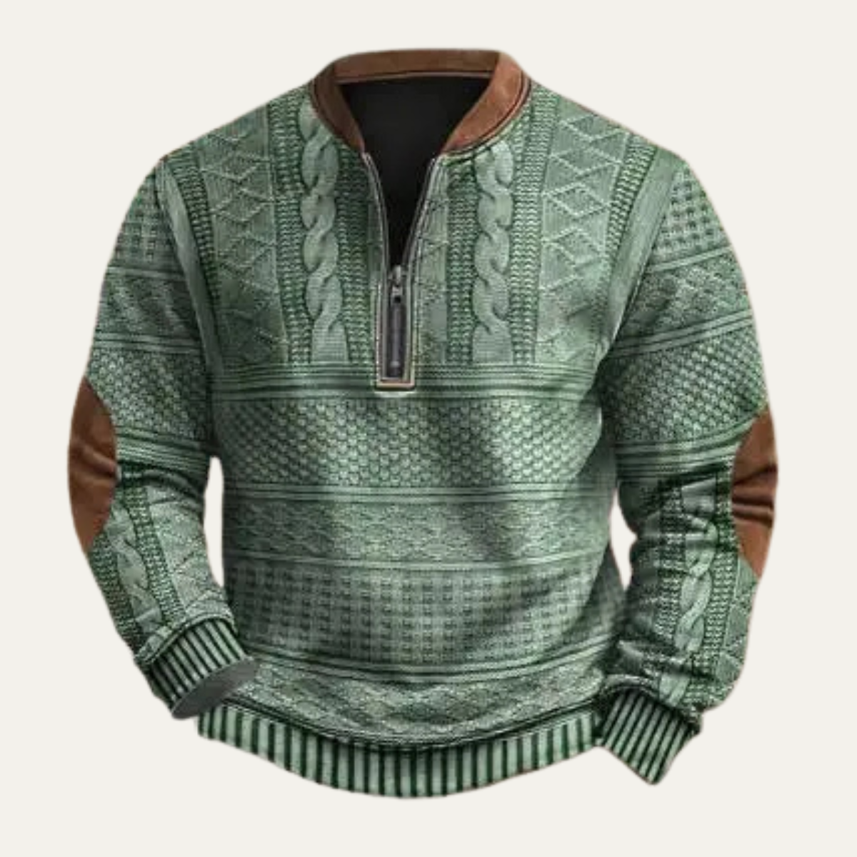 The Alderford Men's Trendy Knit Patterned Half Zip Sweater