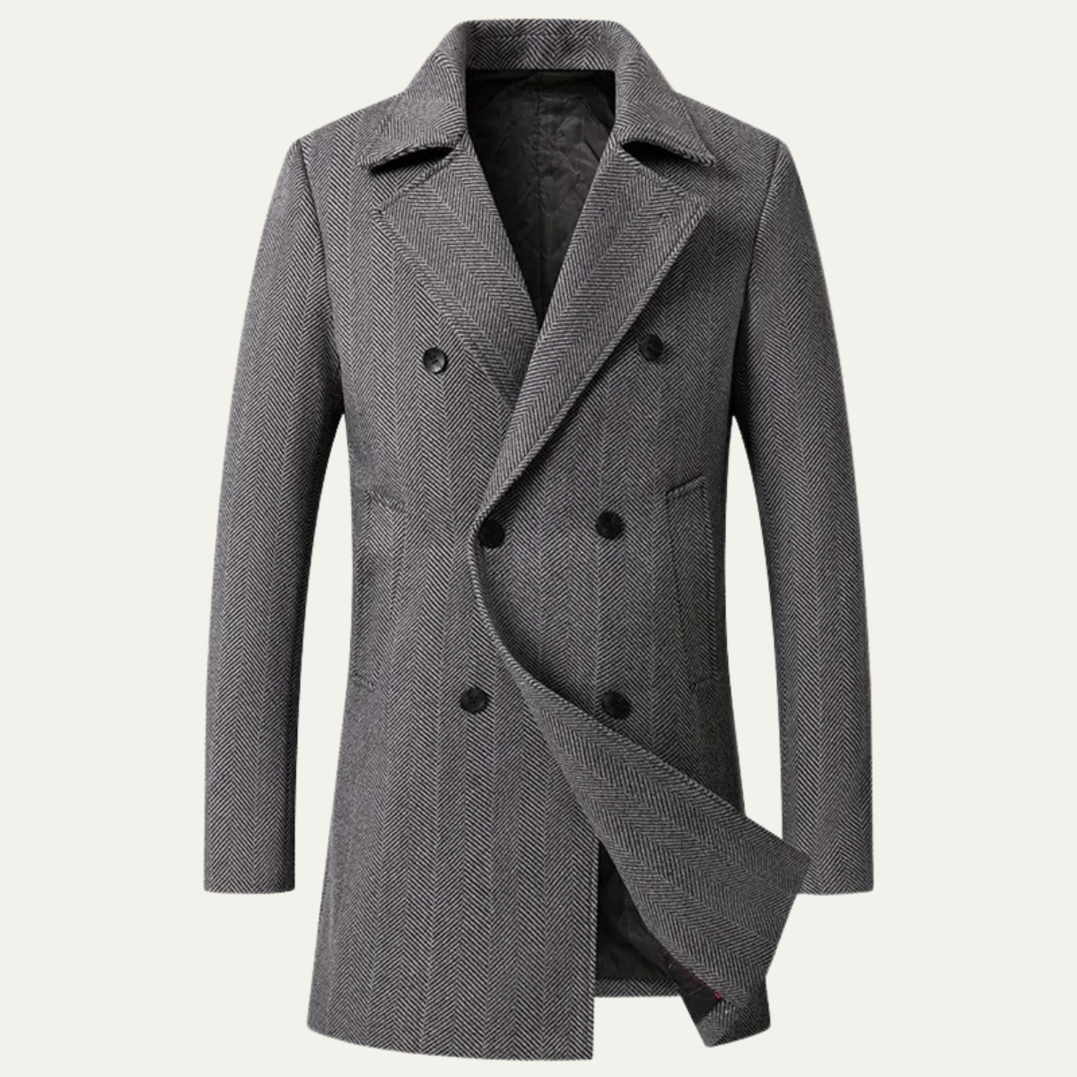 The Cambridge Men's Trendy Slim Fit Wool Blend Overcoat