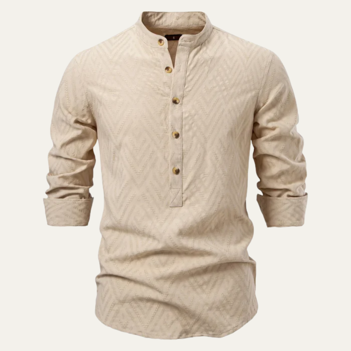 The Tarryton Men’s Lightweight Band Collar Placket Shirt