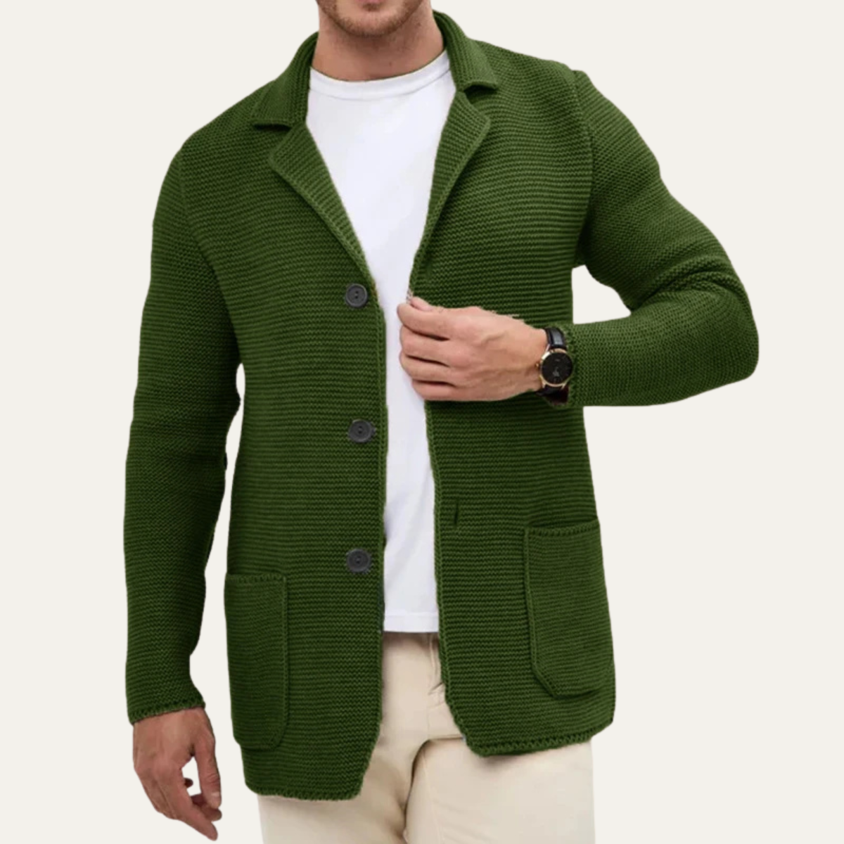 The Burano Men’s Knitted Button Down Blazer Cardigan