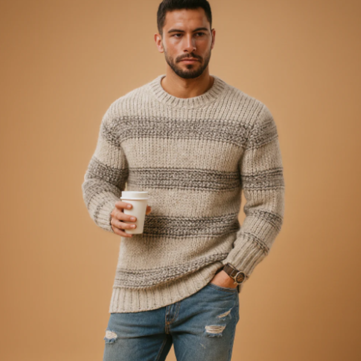 The Somerset Men’s Knitted Fair Isle Nordic Winter Sweater