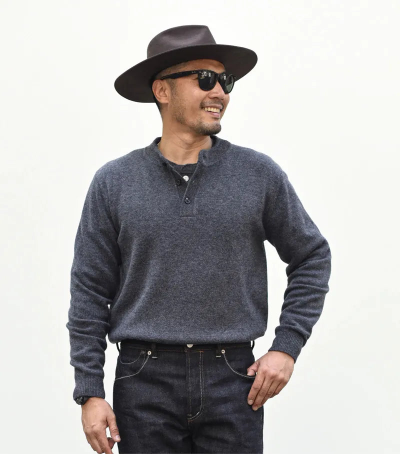 The Coronado Men’s Button Neck  Henley Knit Sweater
