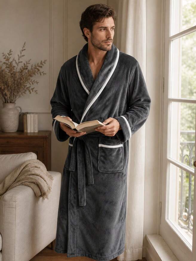 The Larkspur Men’s Plush Fleece Bathrobe