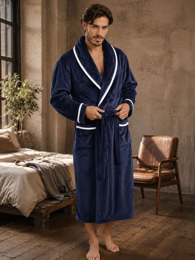 The Larkspur Men’s Plush Fleece Bathrobe