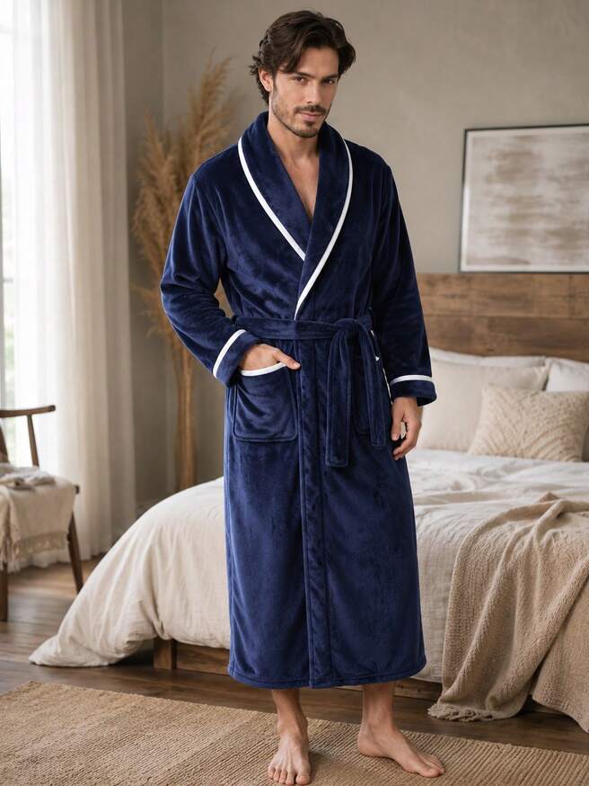 The Larkspur Men’s Plush Fleece Bathrobe