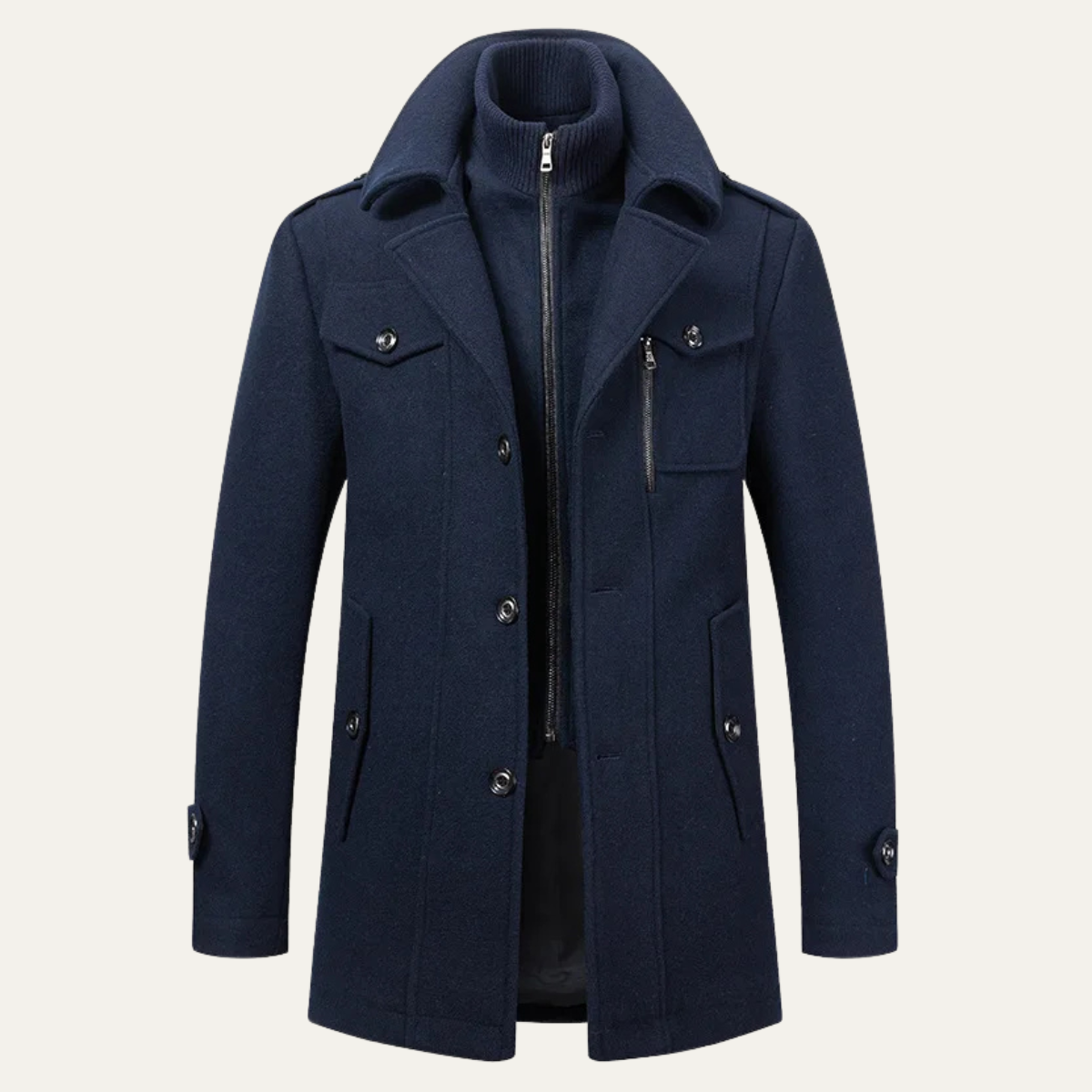 The Kensington Men’s Double Collar Business  Wool Trench Coat