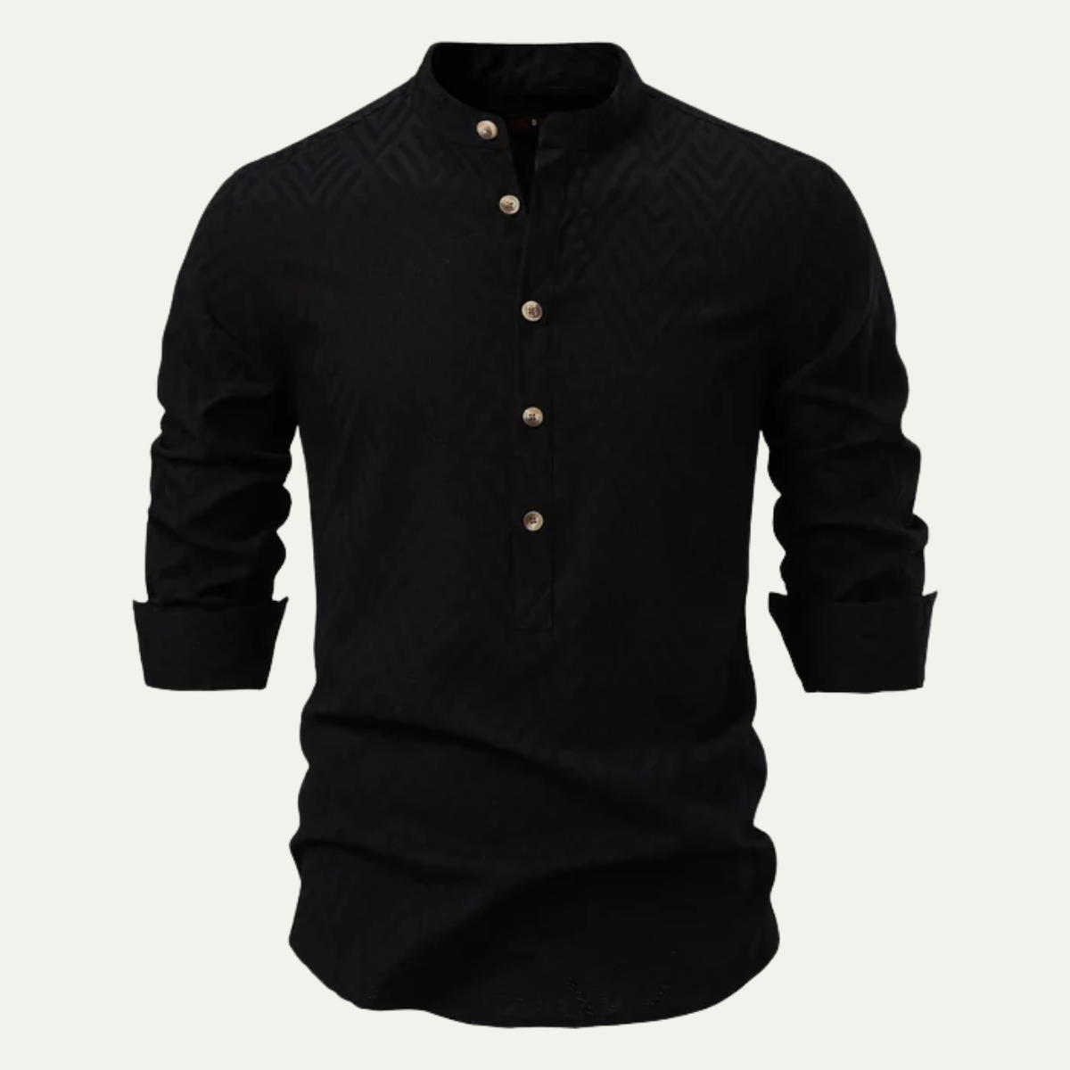 The Tarryton Men’s Lightweight Band Collar Placket Shirt
