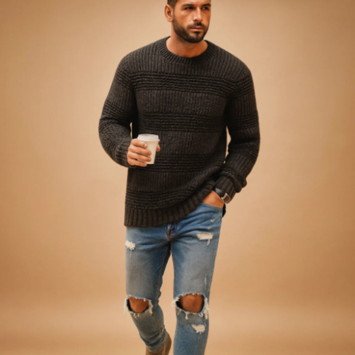 The Somerset Men’s Knitted Fair Isle Nordic Winter Sweater