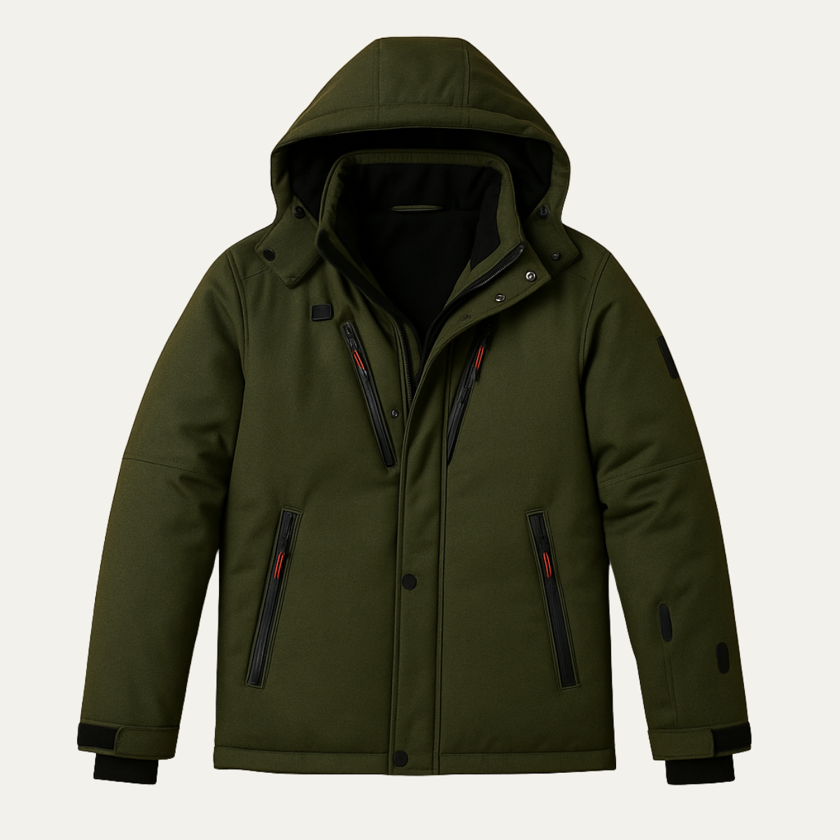 The Huntington Men’s Warm Puffer Parka Jacket with Detachable Hood