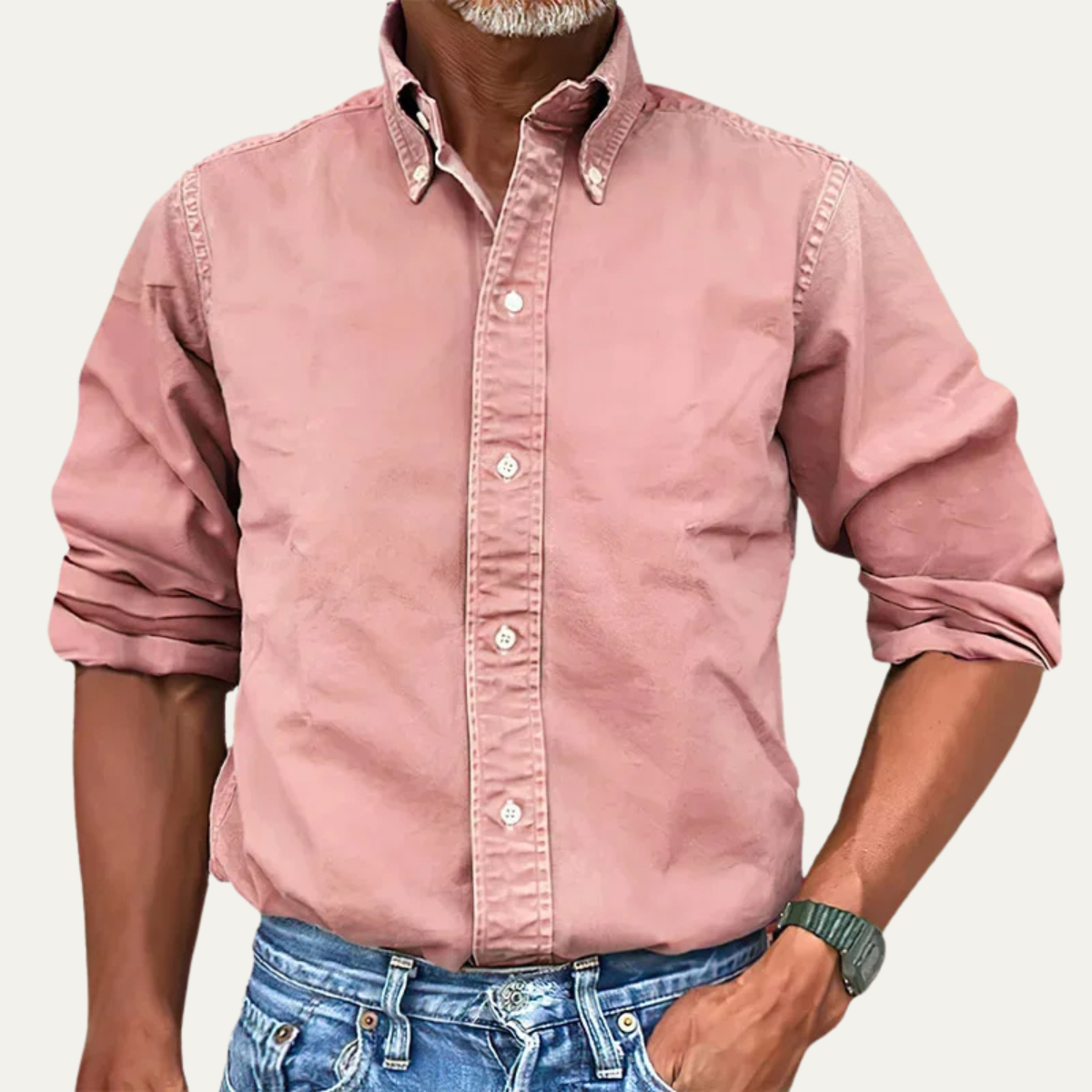 The Vercelli Men’s Solid Color Button Down Casual Shirt