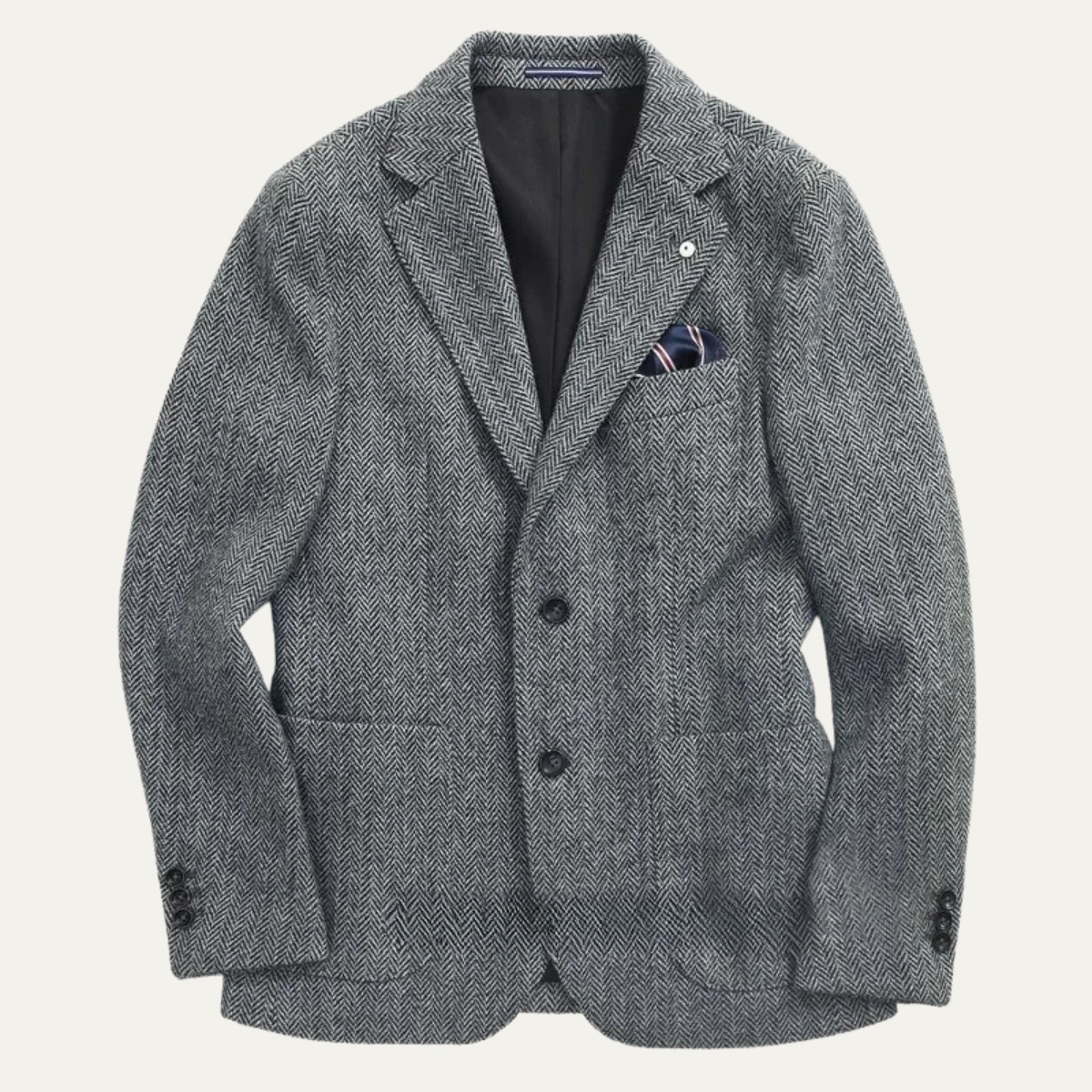The Glencrest Men’s Single Breasted Herringbone Wool Tweed Blazer