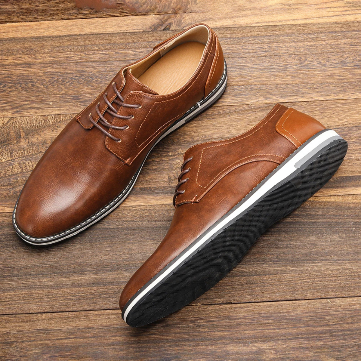 The Rosegate Men’s Oxford Leather Smart Casual Lace Up Dress Shoes