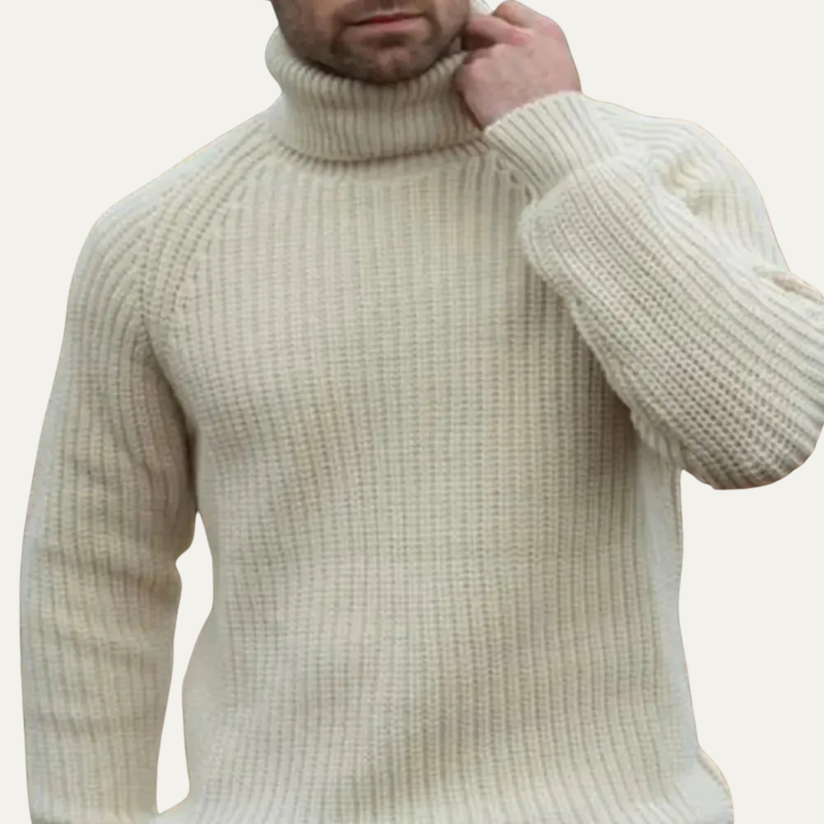 The Dundee Men's Chunky Wool Turtleneck Warm Sweater