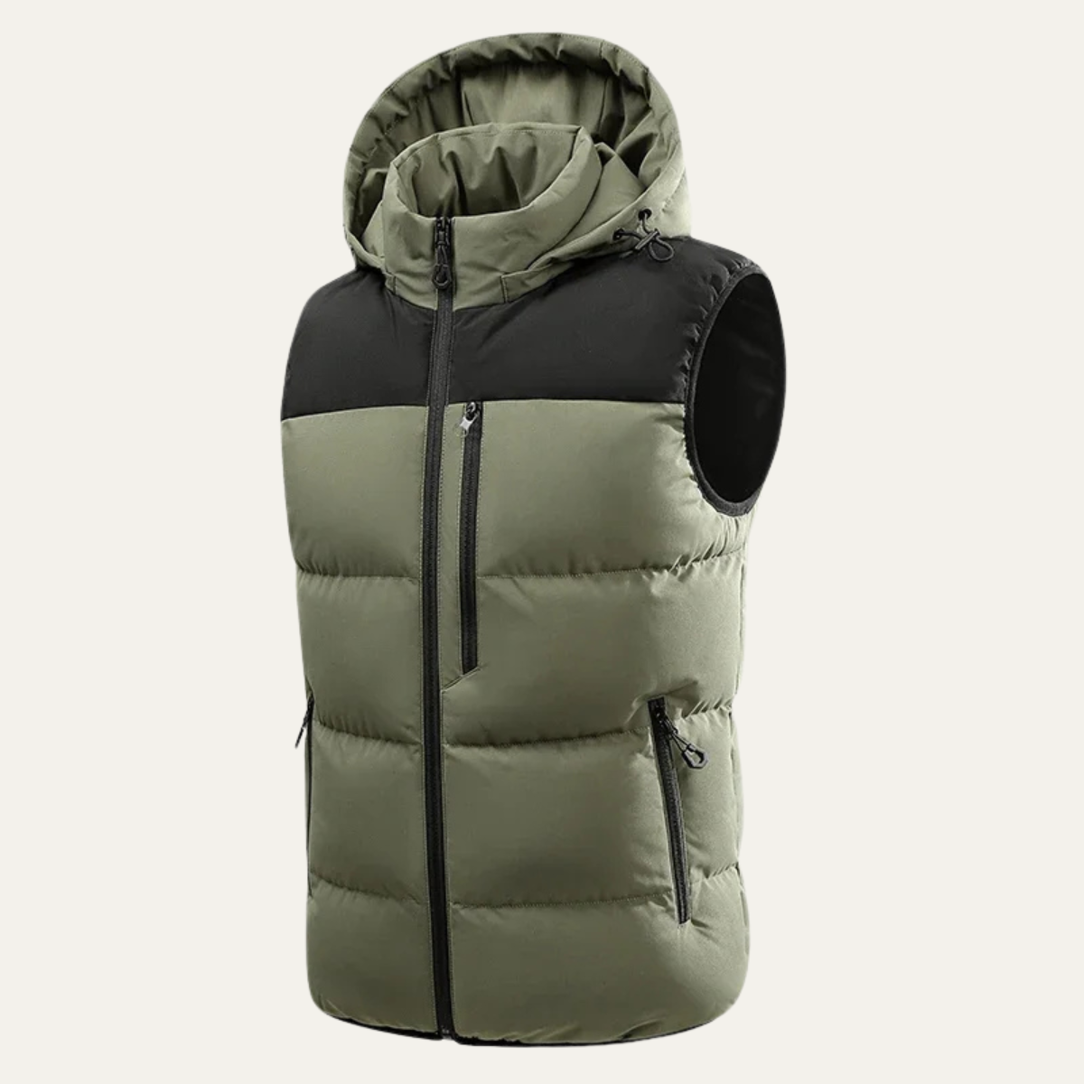 The Cedarfall Men’s Warm Hooded Winter Puffer Gilet with Zip Pockets