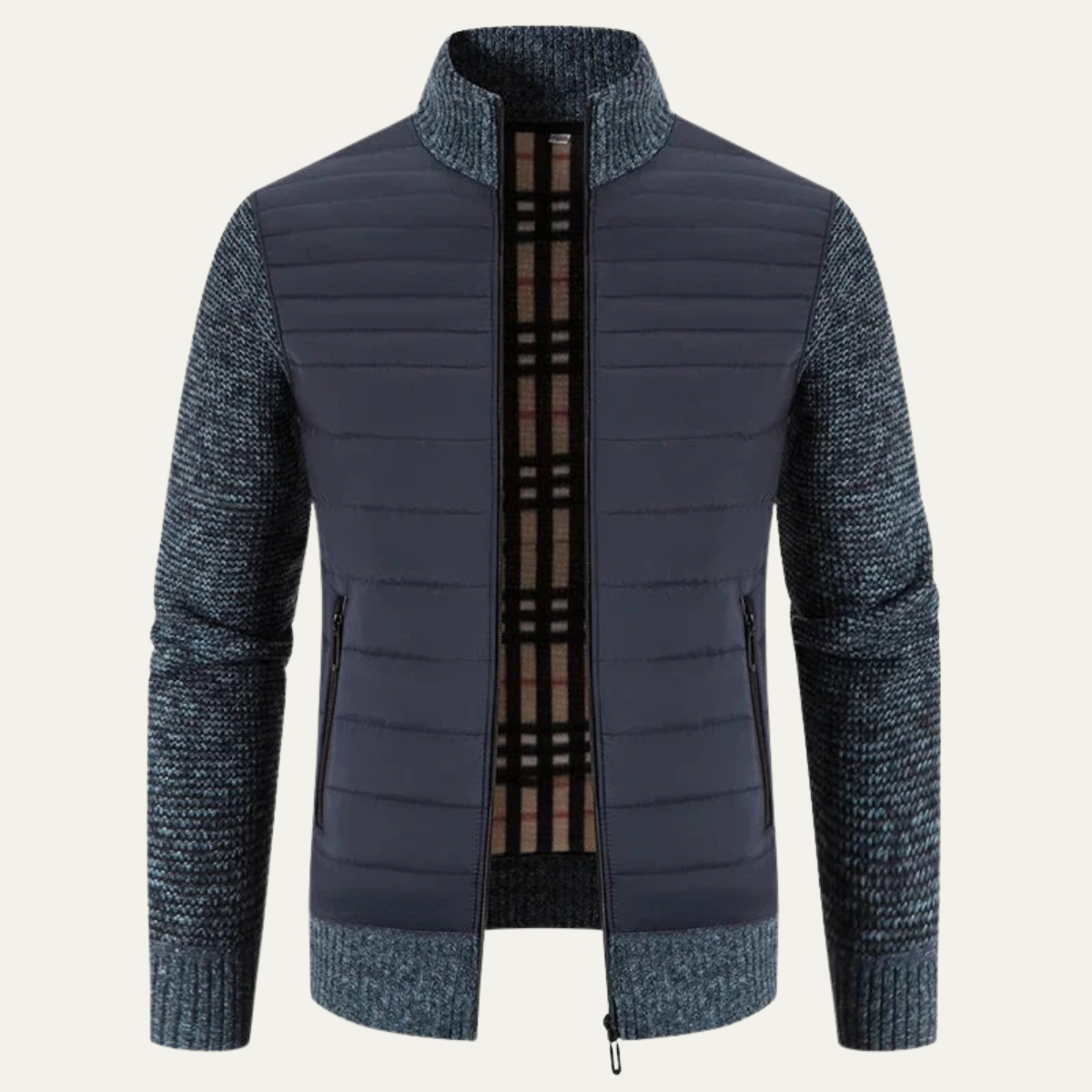 The Bordeaux Men’s Winter Bomber Jacket with Knit Sleeves