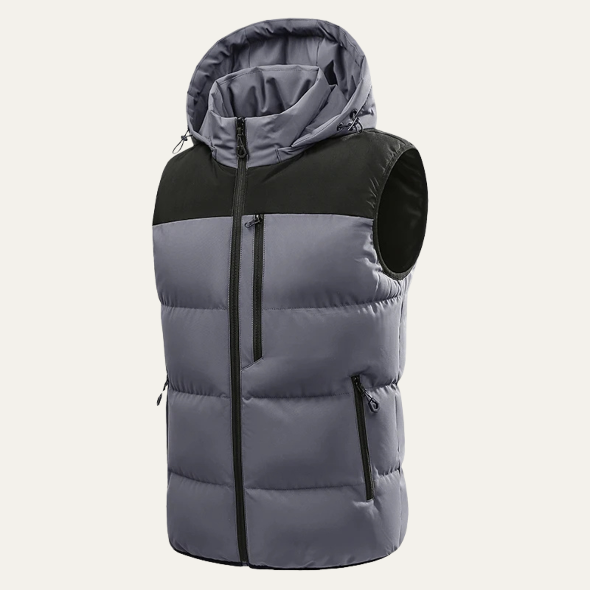 The Cedarfall Men’s Warm Hooded Winter Puffer Gilet with Zip Pockets