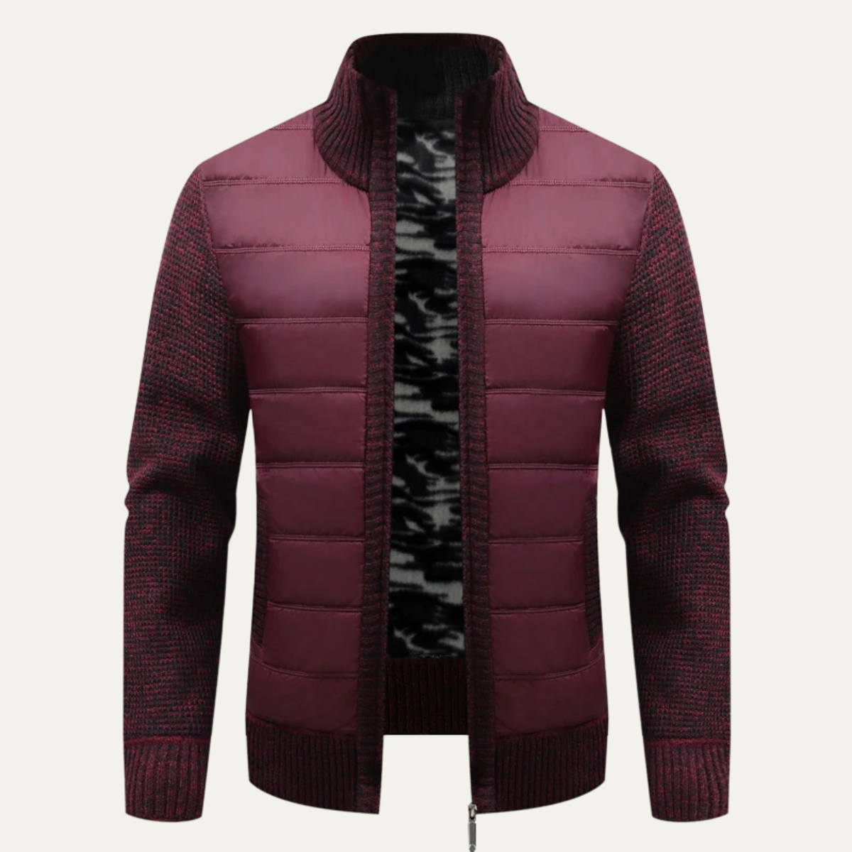 The Caserta Men’s Warm Winter Zip Up Quilted Knit Puffer Jacket