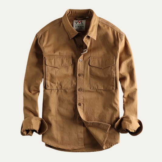 The Bellwood Men’s Vintage Canvas Cargo Shirt Jacket