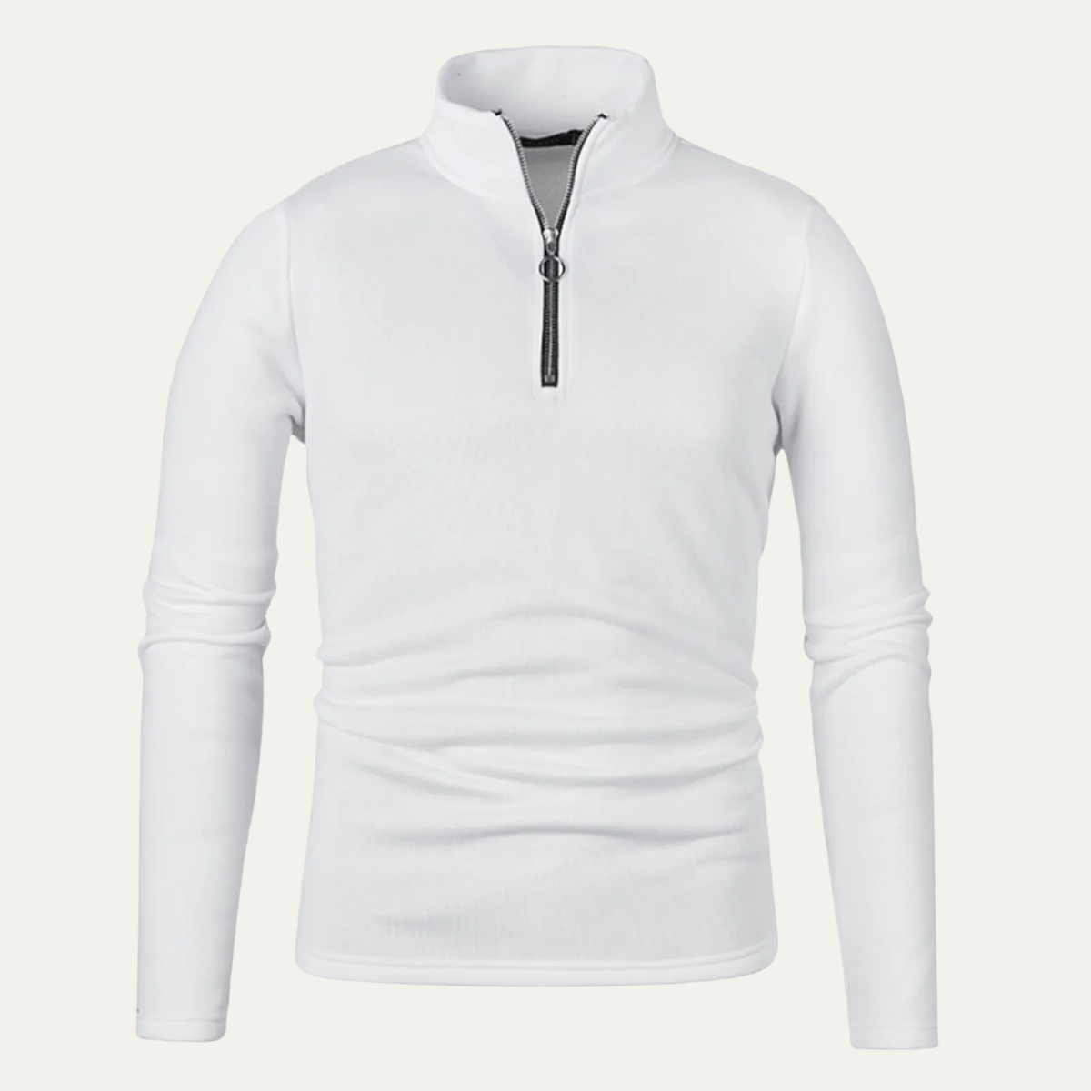 The Fuerteventura Solid Color Turtleneck Zip Up Winter Thick Pullover