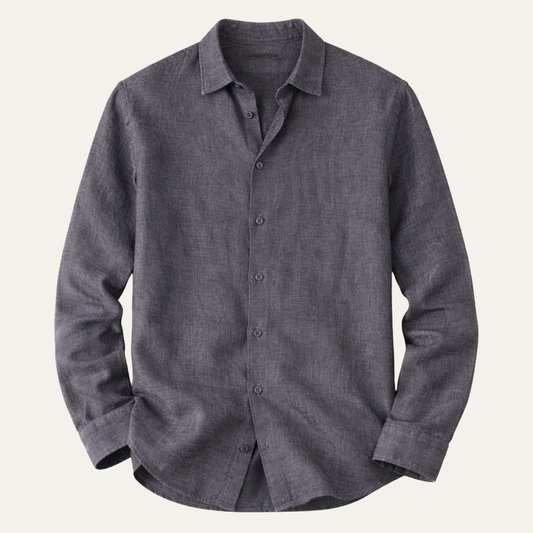 The Cedar Ridge Hill Men’s Trendy Loose Fit Linen Button Up Shirt