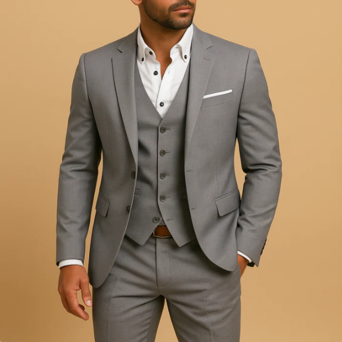 The Bristol Men’s 3 Piece Slim Fit Suit – Blazer, Waistcoat & Trousers