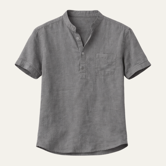 The Glasgow Men’s Casual Cotton Linen Henley Shirt