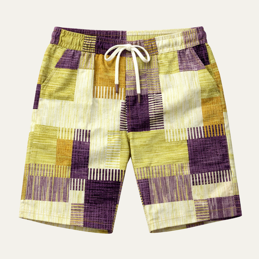 The Stratford Men’s Casual Drawstring Checked Summer Shorts