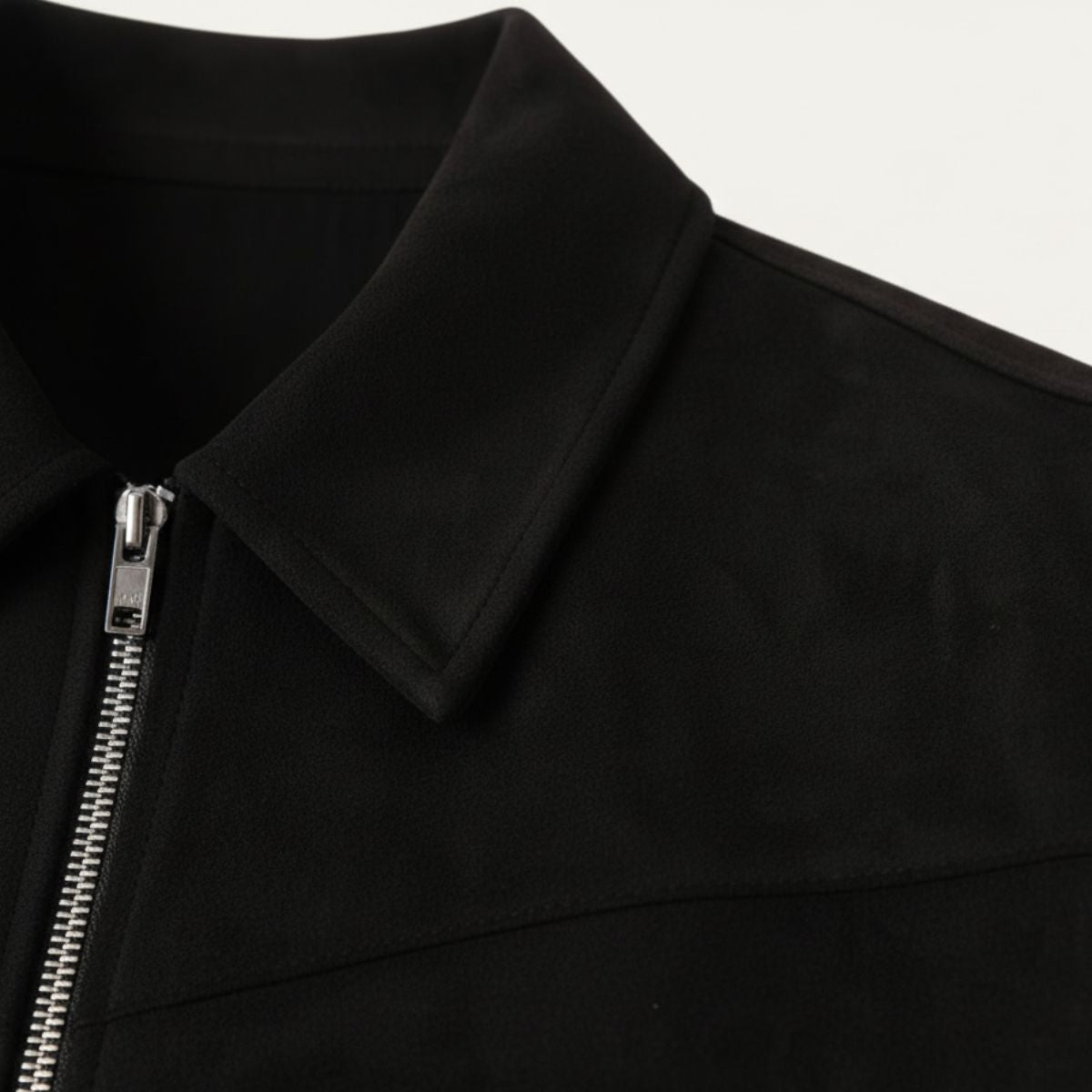 Men's Suede Leather Jacket Brown Collared Zip Up