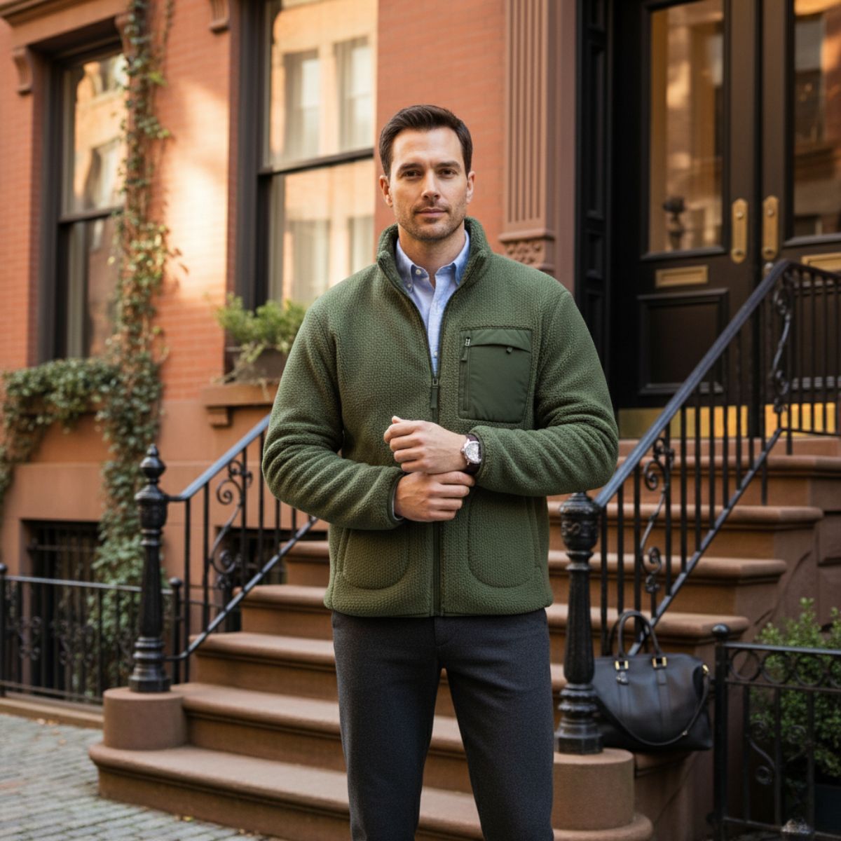 The Stresa Men’s Outdoor Warm Zip Up Fleece Jacket