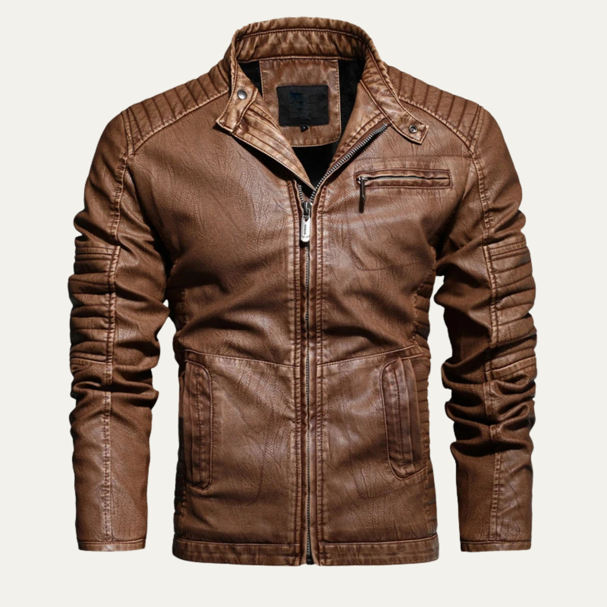 The Willowstone Men’s Classic Biker Leather Jacket