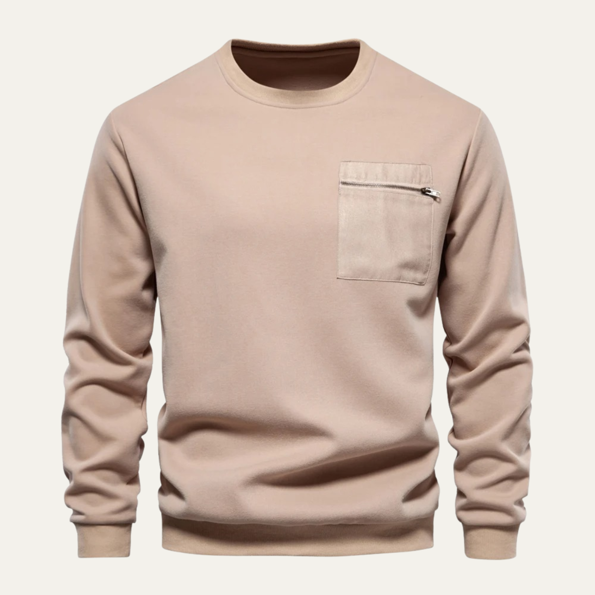 The Glasgow Men’s Casual Crew Neck Sweater with Chest Pocket