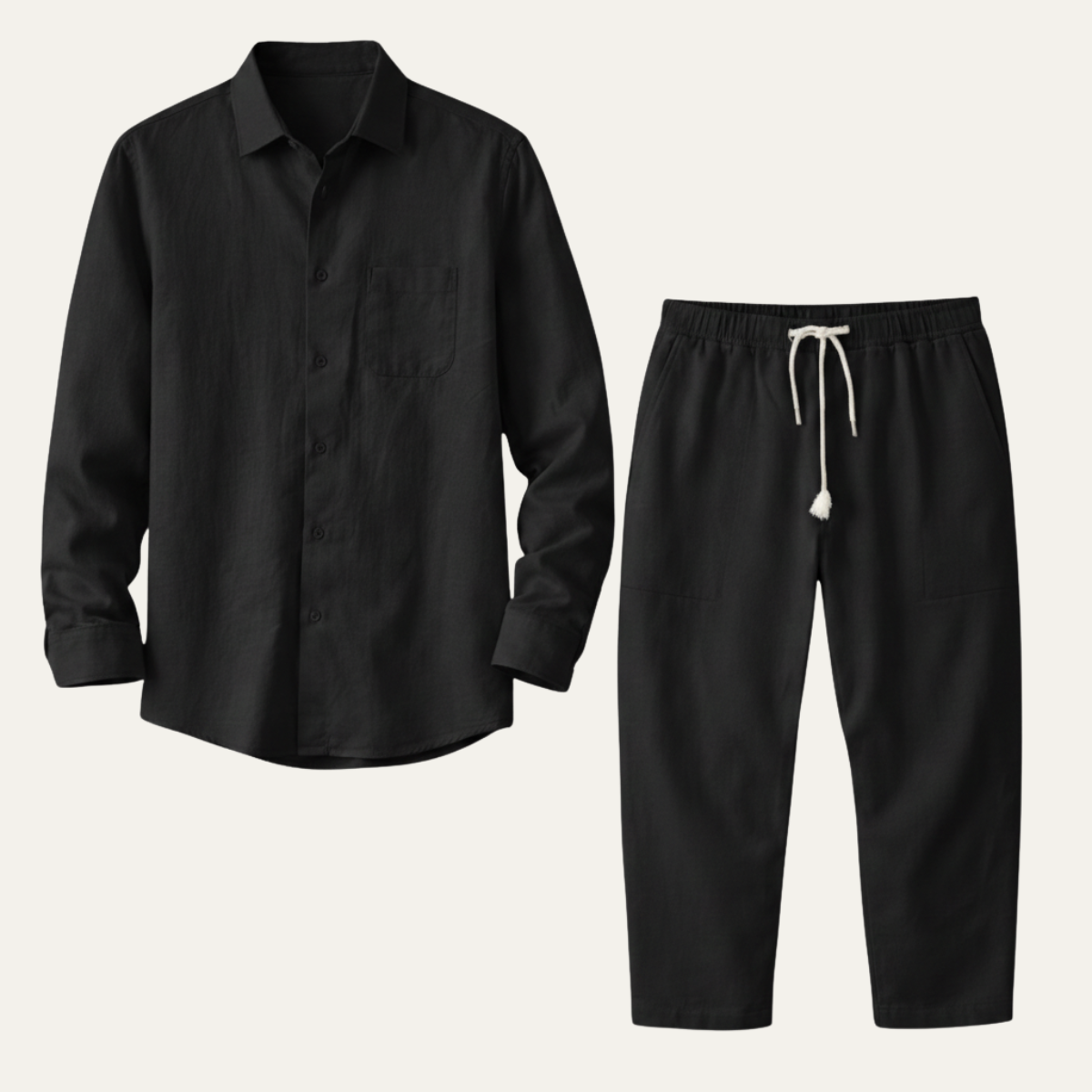 The Brookfield Men’s Casual Breathable Summer Set – Shirt & Pants Set