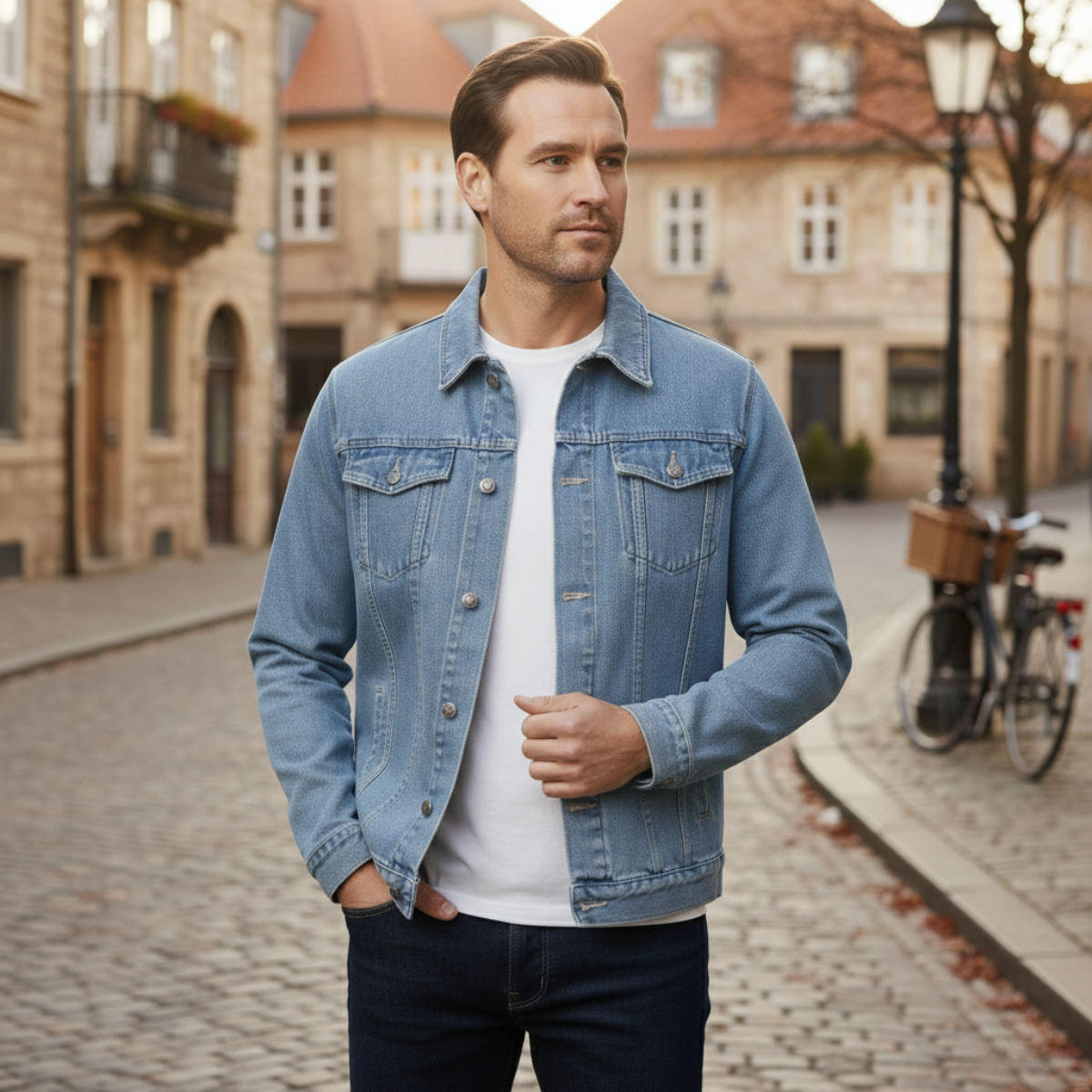 The Woodhurst Men’s Casual Vintage Slim Fit Denim Jacket