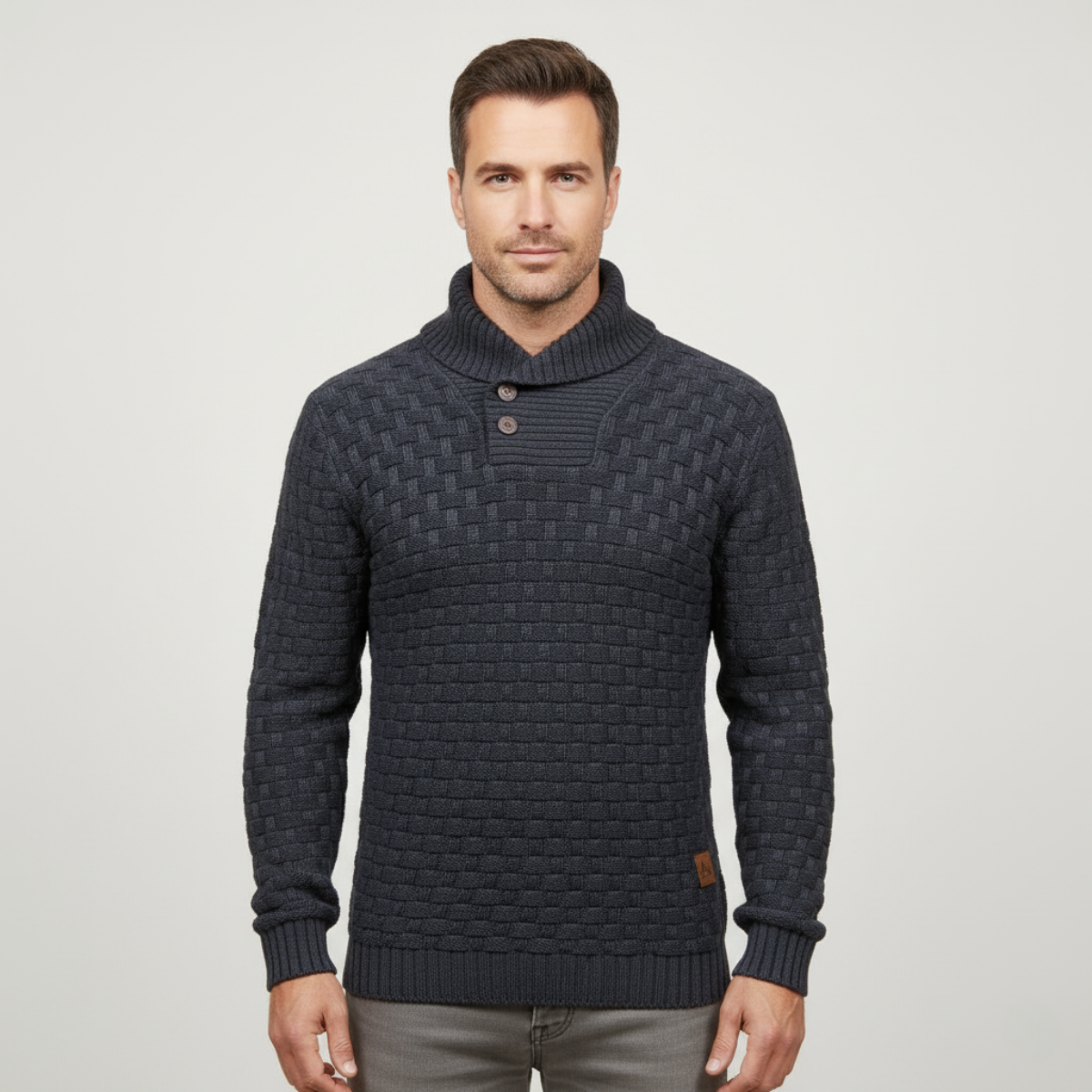 The Brighton Men’s Chunky Knit Sweater with Buttons