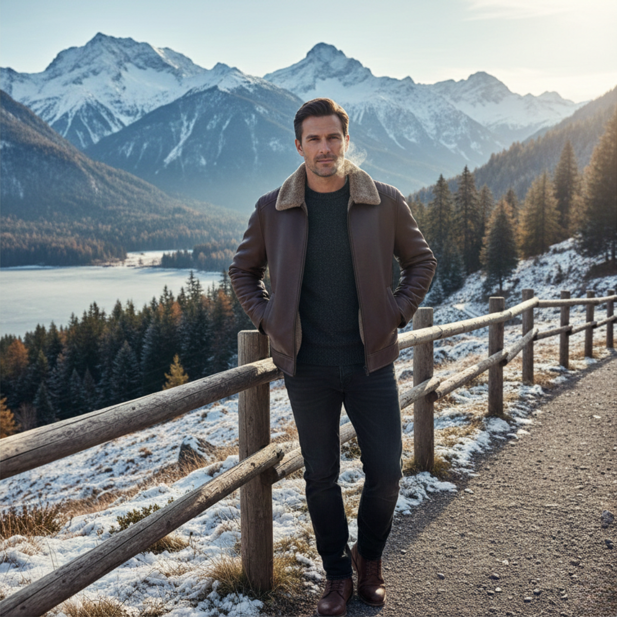 The Pantelleria Men’s Winter Fleece Lined Faux Leather Jacket