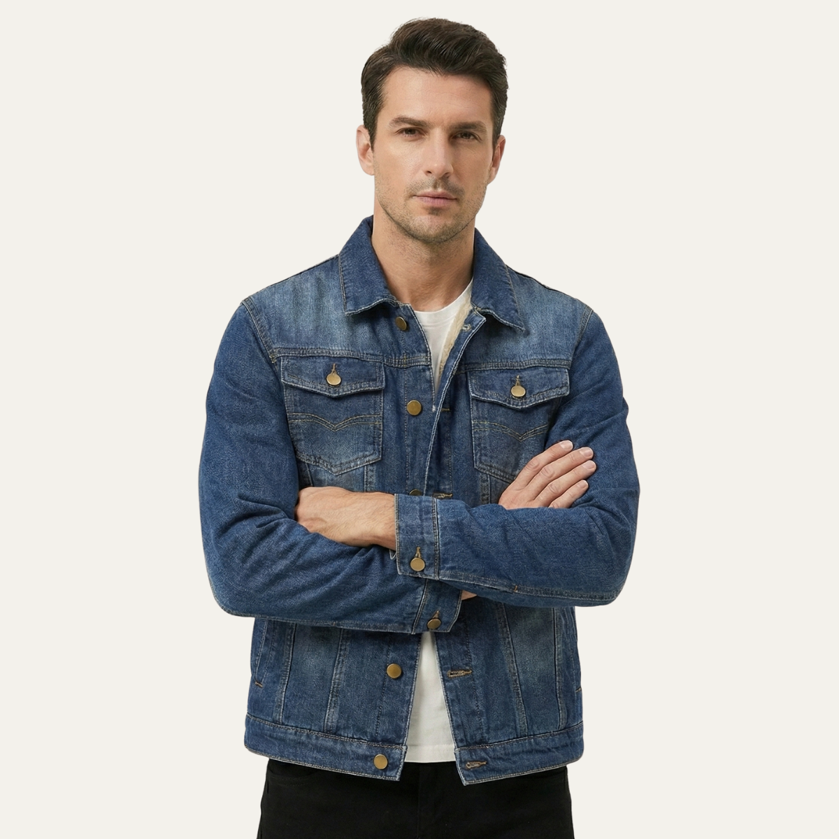 The Bellehurst Men’s Winter Fleece Lined Denim Jacket