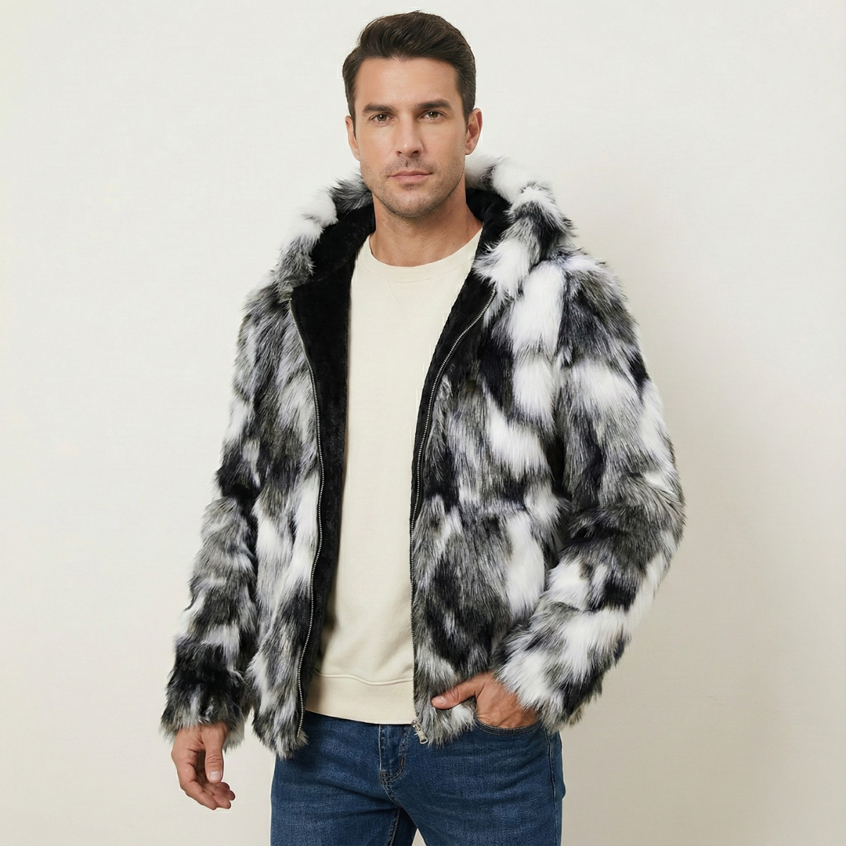 The Garda Porto Men’s Elegant Soft Fur Hooded Winter Jacket
