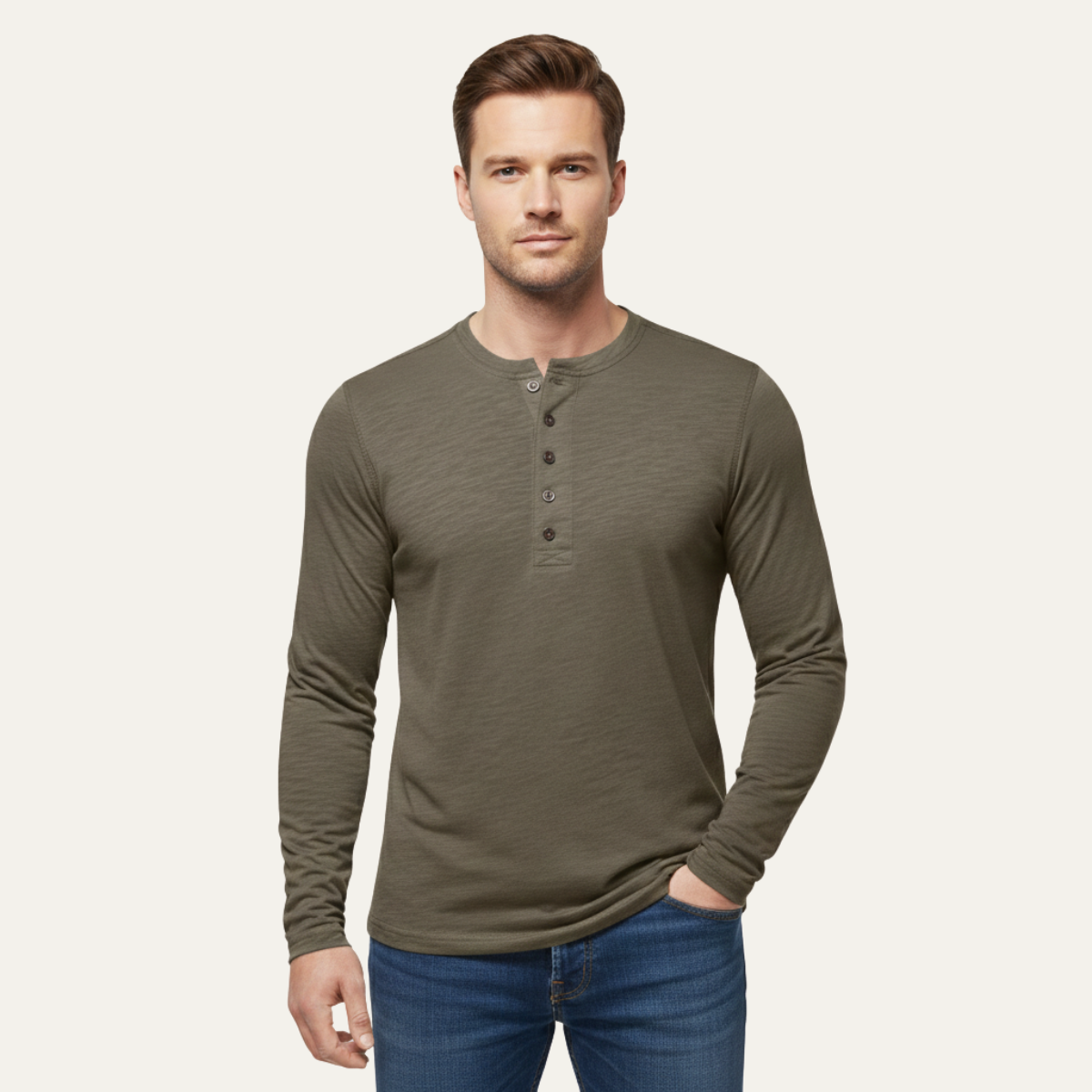 The Oakbrook Ridge Men’s Casual Solid Color Slim Fit Henley T Shirt