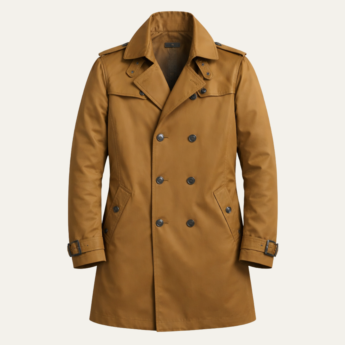 The Brackenridge Men’s Slim Fit Cotton Notched Collar Trench Coat
