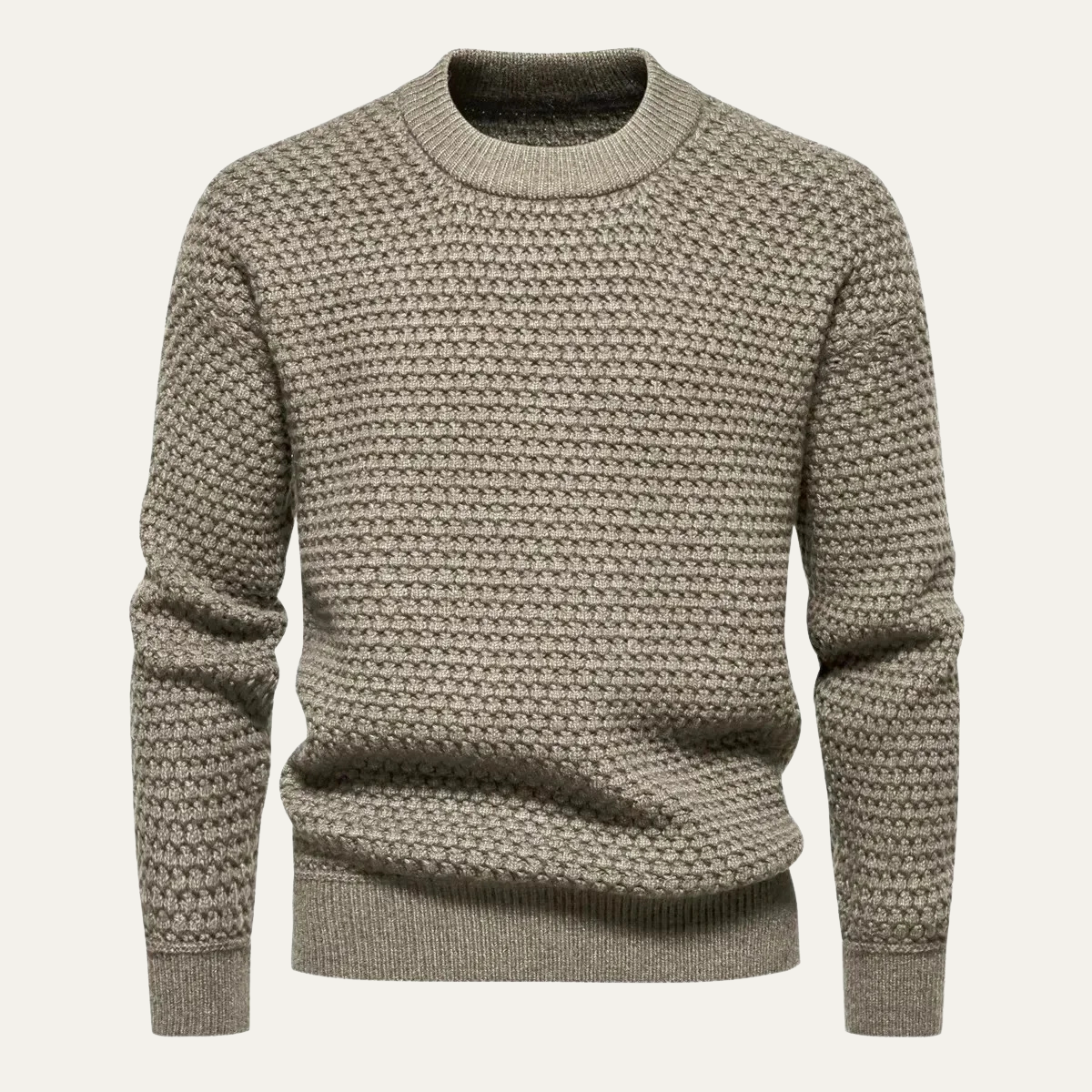 The Caprera Men’s Classic Knitted Crew Neck Textured Sweater