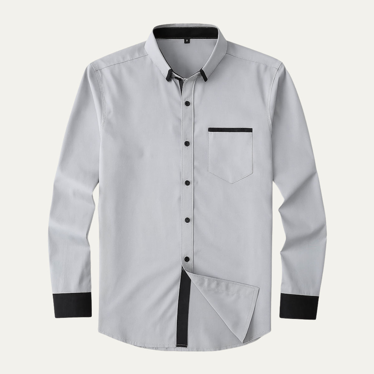 The Gorizia Men’s Trendy Contrast Trim Button Up Shirt