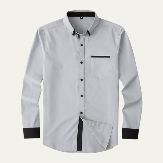 The Gorizia Men’s Trendy Contrast Trim Button Up Shirt